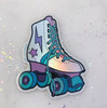 Rollerskate Sticker - Holographic Vinyl - Silver Holo Turquoise Blue & Lilac - Stickers for Laptop Water Bottle Phone Case - Wildflower + Co (3)