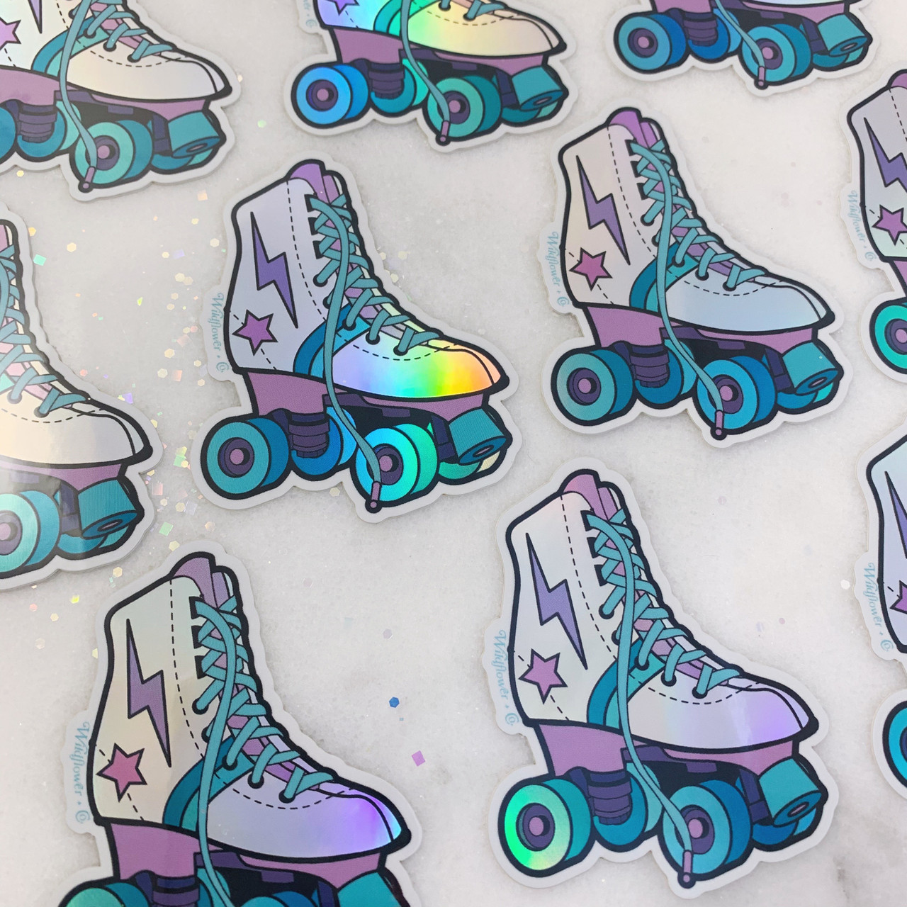 roller skates skate stickers Just roll with it stickers waterproof stickers laptop stickers stickers l vinyl sticker