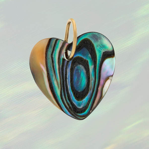 JW00745-MLT-OS - Shell Heart Charm- Abalone (Large) - Charm, Charms, Pendant, Pendants, DIY, Jewelry Making, Jewelry Supplies, Jewelry Making Supplies, Necklace Charm, Bracelet Charm, Charm for Necklace, Charm for Bracelet, Shell Charm, Abalone, heart, Heart charm, Shell heart charm, cute gifts, Positivity, Cute Charms, VSCO