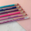 Pencil Set - Engraved Funny Perfekly Imperfekt Make Mistakes One of a Kind Work in Progress Love Yo' Self - Co-worker Gift Stocking Stuffer - Wildflower + Co. Desk Accessories (2)