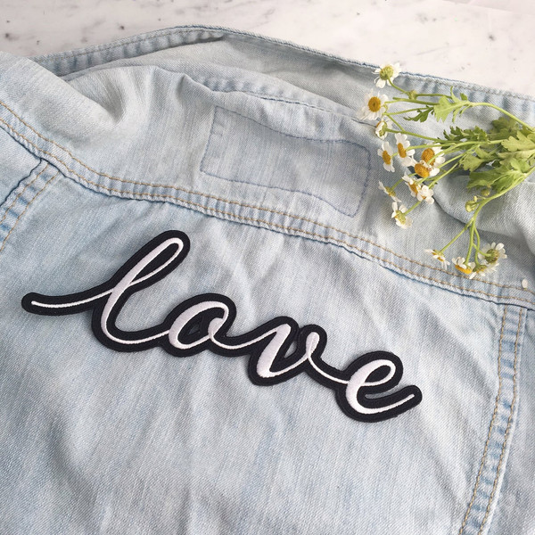 Love Back Patch - Embroidered Patches for Jackets - Wedding Bachelorette Bridal Bride - Wildflower + Co