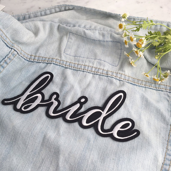 Perfect for the back of jackets, button down shirts, cotton robes + Classic black & white. Wildflower + Co. patches are fully embroidered with iron on backing.