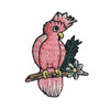 Adorable pink cockatoo parrot is just chillin' & looking cute on her branch. Fully embroidered iron on patch.
