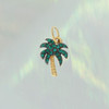 JW00682-GLD-OS - Palm Tree Charm - Pave Crystal & Gold - Aesthetic - Beach - Beachy Vibes - Wildflower + Co