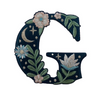 TR00439-NVY-OS -  “G” Botanical Letter Patch  - Embroidered Letters - Applique Letters - Initial Patch -  Cottagecore - Crescent Moon - Moon & Stars - Night Sky - Pastel - Bridal - Romantic -  Flower Girl - Aesthetic - Fairycore - Dreamy - Dark Academia - Botany - Indie - Witchcraft -  Wildflower Co FLOAT
