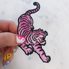 TR00211-LIL-OS-R - Tiger - Left Iron On Patch, Lilac - Patch - Patches - Patches for Jackets - Iron On - Iron-On Patch - Embroidered Patch - Pastel - Tiger Patch - Lilac - Savage - Nature - Aesthetic