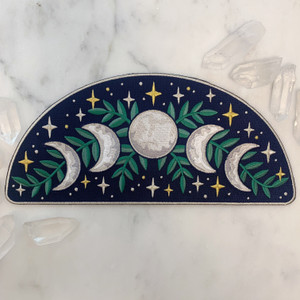 TR00428-NVY-OS-R - Moon Phases Arc XL Back Patch - Iron On - Iron-On - Patch - Patches - Patches for Jackets - Moon Patch - Moon Phases - Aesthetic - Night Sky - Mysterious - Cosmic - Dark Academia - Bridal - Magical - Cottagecore