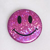 AC00213-LIL-OS - Smiley Face Button Pin, Glitter Holographic - Lilac - Button Pin - Buttons - Emoji - Aesthetic - Good Vibes - Holographic - Happy Face - Positivity - Retro - Glitter - Kidcore