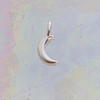 JW00822-SLV-OS Teeny Crescent Moon Charm, Sterling Silver, Dainty Necklace, charm, dainty necklace, delicate necklace, layering necklace, minimalist necklace, simple necklace, tiny charm necklace, gift, ethereal, moon, crescent moon charm, moon charm