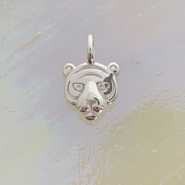 JW00840-SLV-OS Teeny Tiger Charm, Sterling Silver, Dainty Necklace, charm, dainty necklace, delicate necklace, layering necklace, minimalist necklace, simple necklace, tiny charm necklace, gift, tiger, tiger charm, badass, girl power, savage, silver, silver charm, silver necklace