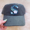 PERSONALIZED BASEBALL CAP HAT - EMBROIDERED MONOGRAM MONOGRAMMED FLORAL INITIAL LETTER - CUSTOM - WILDFLOWER + CO (3)