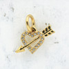 JW00174 Pave Heart Arrow Charm Pendant - Gold - Wildflower.Co - Main
