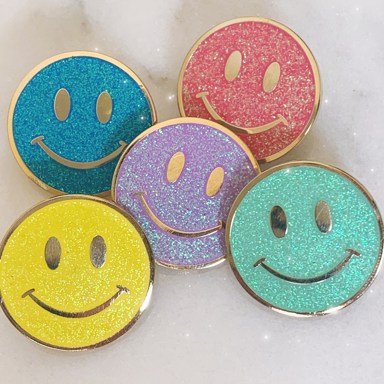 Smiley Face Metal Pin Badges 
