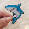 TR00478-MLT-OS - Friendly Shark Patch, Patches, Patch, Iron On, Iron On Patches, Patches for Jackets, Embroidered Patches, Embroidery, Embroidered, Shark Patch, Shark, Sharks