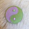 TR00407-LIL-OS - Lilac & Lime Green Yin Yang Patch - Patches, Patch, Iron On, Iron On Patches, Patches for Jackets, Embroidered Patches, Embroidery, Embroidered, Yin Yang, Yin & Yang, YinYang, Yin & Yang Patch