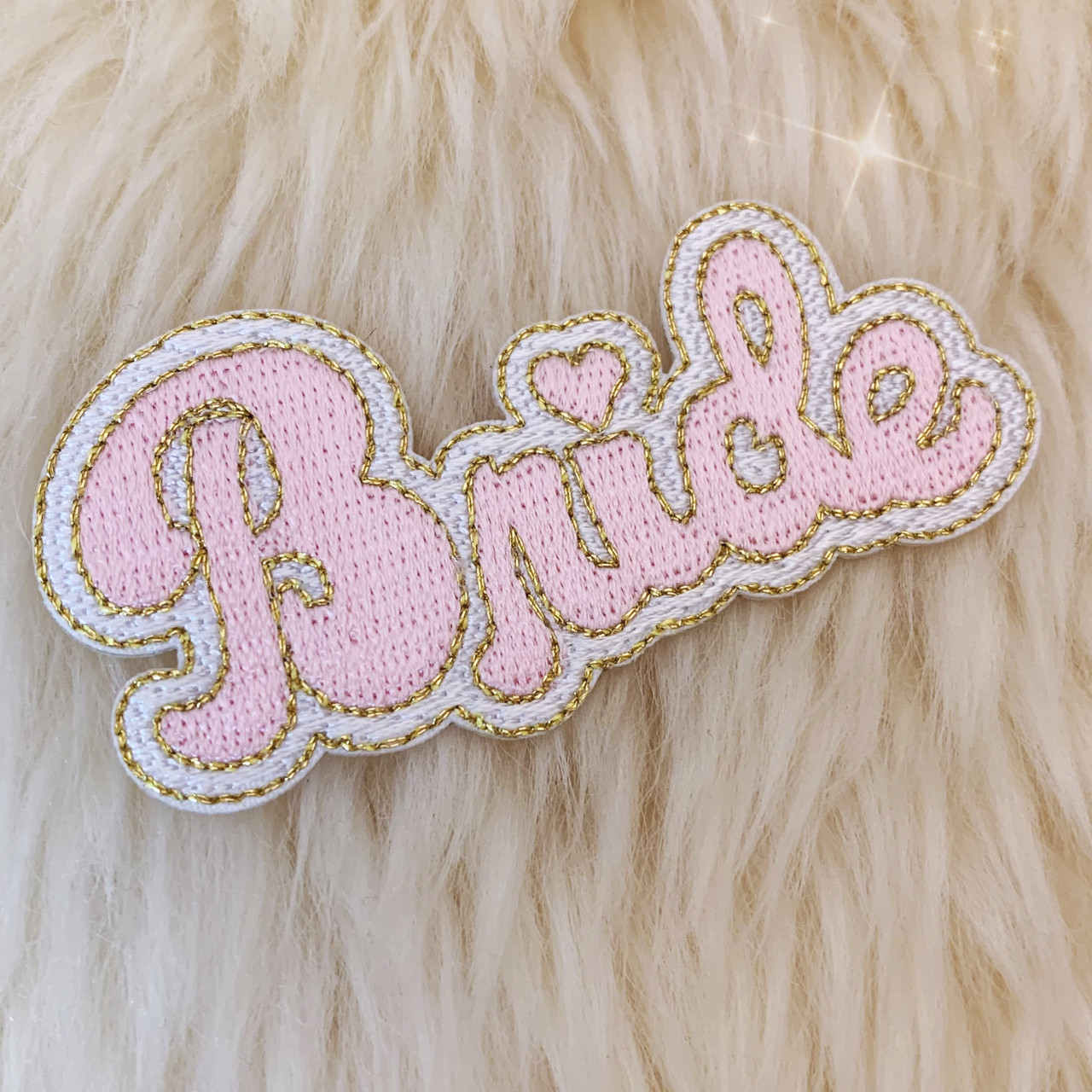 Personalized Pink Patch Custom Embroidered Name Monogram Iron On Appliqu\u00e9 Bride to Be Bridesmaid Engagement Baby Shower Gift