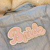 TR00474-PNK-OS - Bride XL Back Patch, Pink  - Patches, Patch, Iron On, Iron On Patches, Patches for Jackets, Embroidered Patches, Embroidery, Embroidered, Bride, Bride Patch, Pink Patch