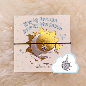 Teeny Moon & Sun Friendship Bracelet, Sterling Silver