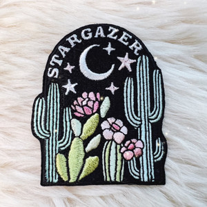 TR00498-MLT-OS Stargazer Desert Patch - Embroidered Iron On Patches - Cactus - Desert at Night, Stargazing, Astronomy - Wildflower + Co (4)