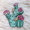 TR00502-MLT-OS Prickly Pear Cactus Patch - Embroidered Iron On Patches - Cactus Flowers - Wildflower + Co (5)