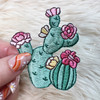 TR00502-MLT-OS Prickly Pear Cactus Patch - Embroidered Iron On Patches - Cactus Flowers - Wildflower + Co (5)