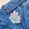 TR00493-MLT-OS Crysta & Succulent Patch - Embroidered Iron On Patches  (4)