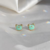 JW00948-GLD-OS - Frog Stud Earrings - Dainty Glitter Accessories - Wildflower & Co