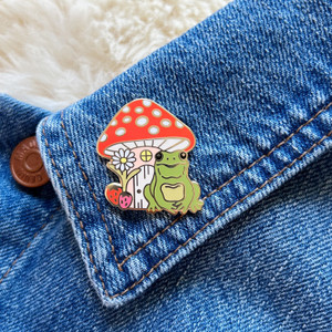 Frog & Mushroom Enamel Pin