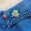 AC00243-MLT-OS Frog & Strawberry Enamel Pin - Glitter - Cottagecore - Cute Frog - Cute Enamel Pin - Wildflower + Co. Gifts (2)