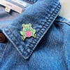AC00243-MLT-OS Frog & Strawberry Enamel Pin - Glitter - Cottagecore - Cute Frog - Cute Enamel Pin - Wildflower + Co. Gifts (2)