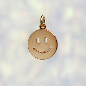 Smiley Face Charm, Gold