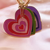 Y2K Aesthetic Heart Keychain - Cute Enamel Keychain in Pink Purple or Green - Powerpuff - Key Chain _ Bag Charm - Cute Gift for Friends