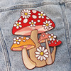 TR00531-MLT-OS - Mushroom & Daisy Cluster Patch - XL Back Patch - Wildflower + Co