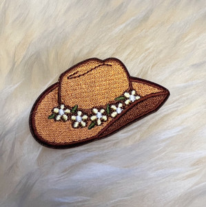 Cowgirl Hat  Patch, Tan