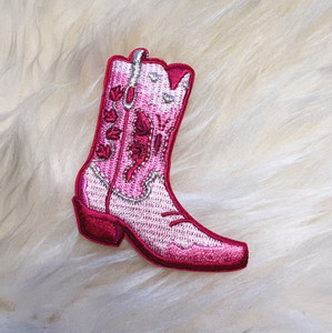 Cowgirl Boot Patch, Pink 