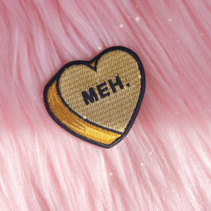 Meh Candy Heart Patch, Yellow