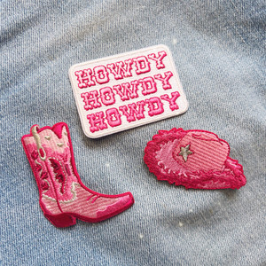 Pink Cowgirl Patches, Hat / Boot /Howdy