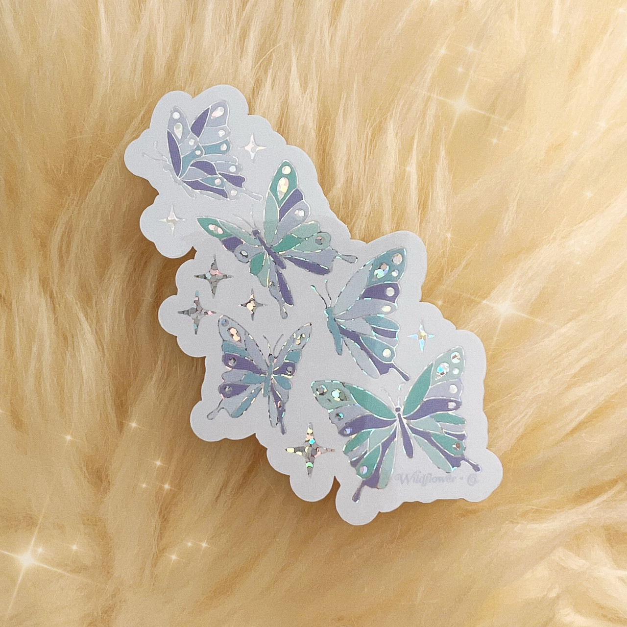 Lunar Butterfly Sticker - Glitter Holographic!