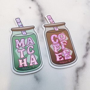 Iced Latte Stickers - Coffee / Matcha