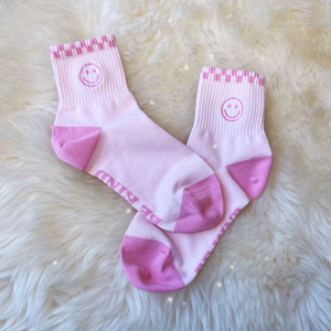 Smiley Embroidered Athletic Ankle Sock