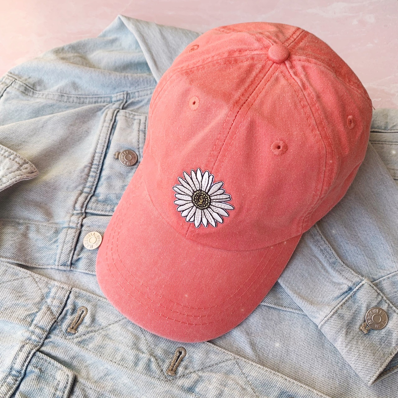 Baseball Hat DAISY Patch & Choice of Hat Color Wildflower + Co.