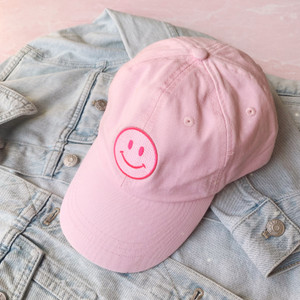 Baseball Hat - SMILEY Patch & Choice of Hat Color