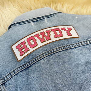 Pink Cowgirl Howdy XL Back Patch