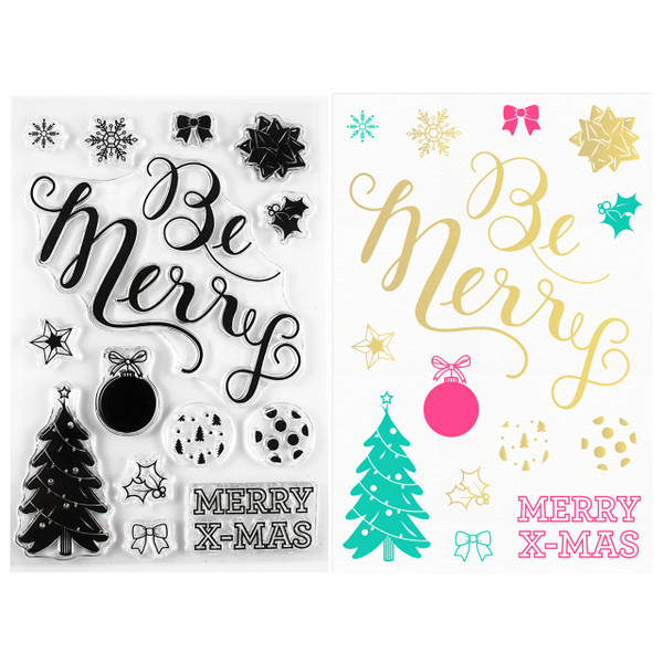 Be Merry Christmas Clear Stamps - Stamping & Papercraft Supplies - Wildflower + Co.