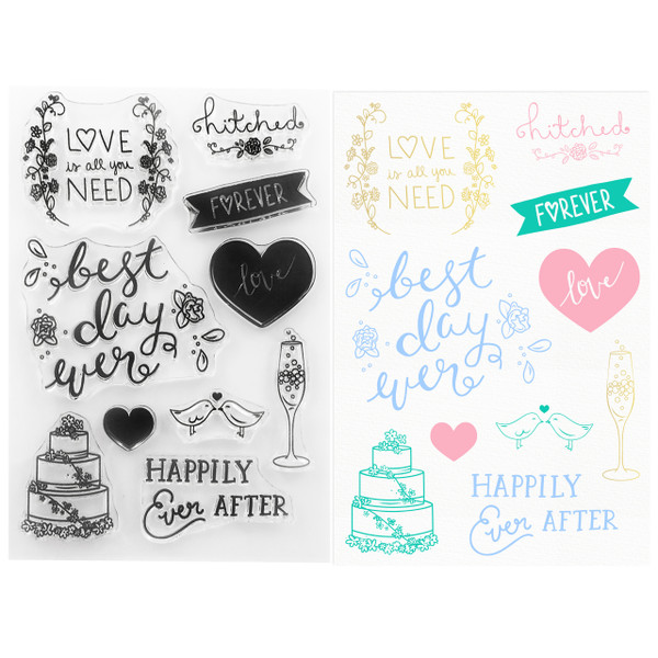 DIY Wedding Clear Stamps -  Best Day Ever Stamps - Stamping & Papercraft Supplies - Wildflower + Co.
