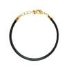 Leather Bracelet Black  Gold - Wildflower + Co.