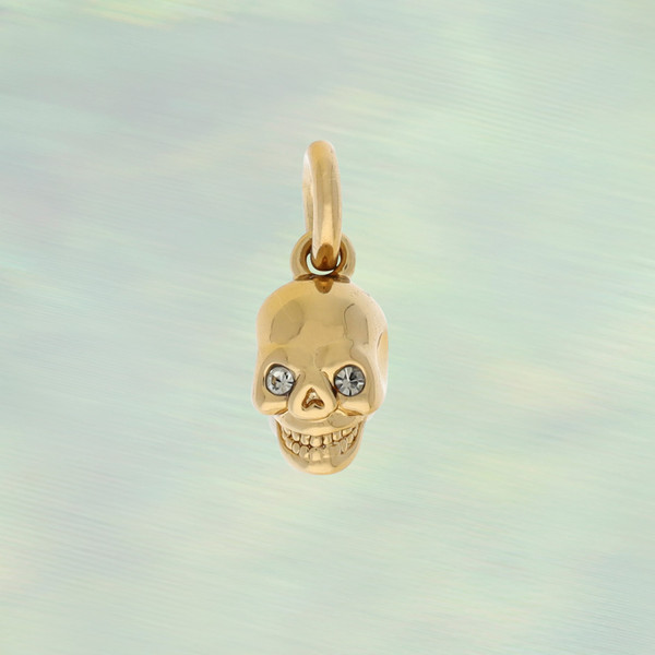 JW00178PGdOS - Small Dainty Skull Charm Pendant - Gold - Wildflower.co - Main