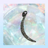 JW00181H Crescent Moon Charm Pendant - Black Diamond - Hematite - Wildflower Co