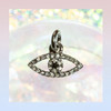 JW00182HMTOS Dainty Evil Eye Charm Pendant - Black Diamond - Hematite - Wildflower + Co