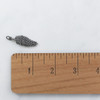 JW00183 Pave Feather Charm Pendant, Hematite Black Diamond - DIY Pave Feather Necklace Bracelet - Wildflower + Co.
